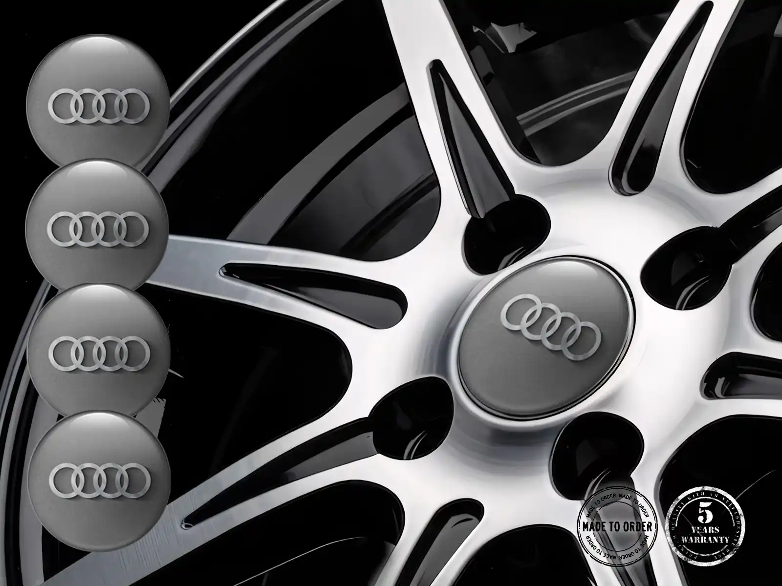 Audi Nabenaufkleber Stil Hochwertige Dome-Labels